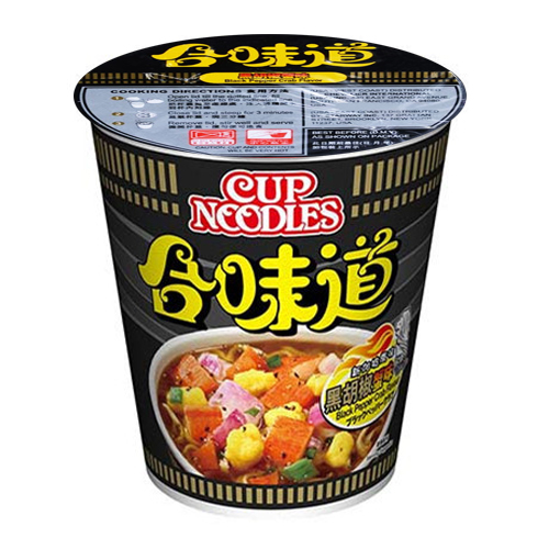 日本nissin日清 合味道 杯装方便面 黑胡椒蟹味 74g