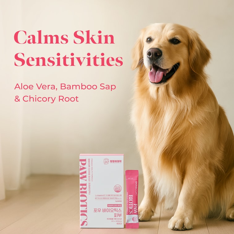 韓国の犬大学が開発したPAW BIOTICS スキン&コート栄養サプリメント(30袋入り) 6