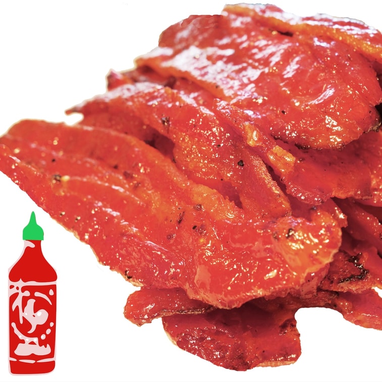 미국식 새로운 맛의 구운 베이컨 저키 (오리지널 베이컨 113g/매운 베이컨 113g/스리라차 매운 베이컨 113g) 3봉지 - 총 340g. 정통 싱가포르 스타일 저키 6