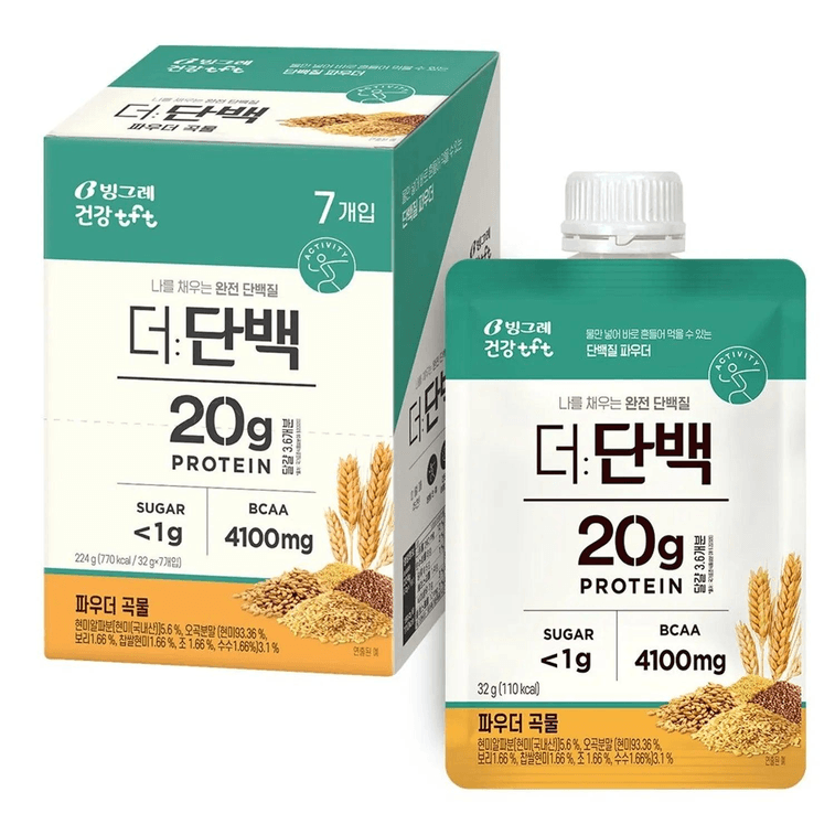 【韓国直送】ビンググレー プロテインパウダー(ミックスグレイン風味)、39g×3袋(韓国) 0