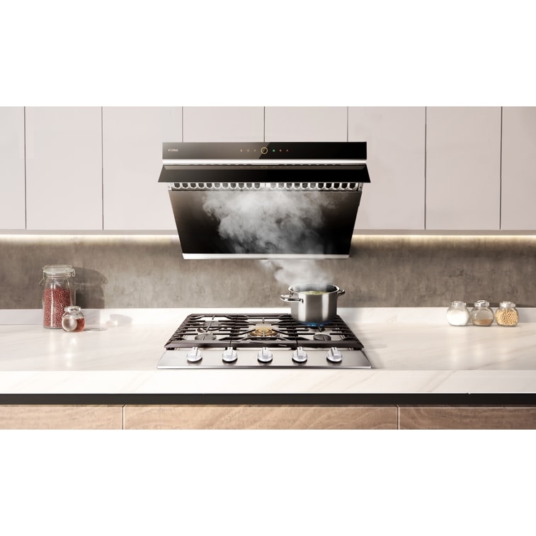 Slant Vent Series JQG7505 30" 1000 CFM Under Cabinet or Wall Mount Range Hood with 2 LED lights and Touchscreen 12