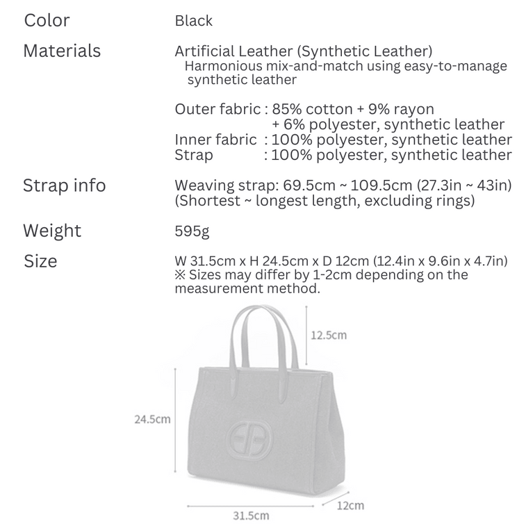 대한민국 ESQUIRE Queen 핸드백 3가지 스타일 세트(오트밀 브라운 + 2개) 12