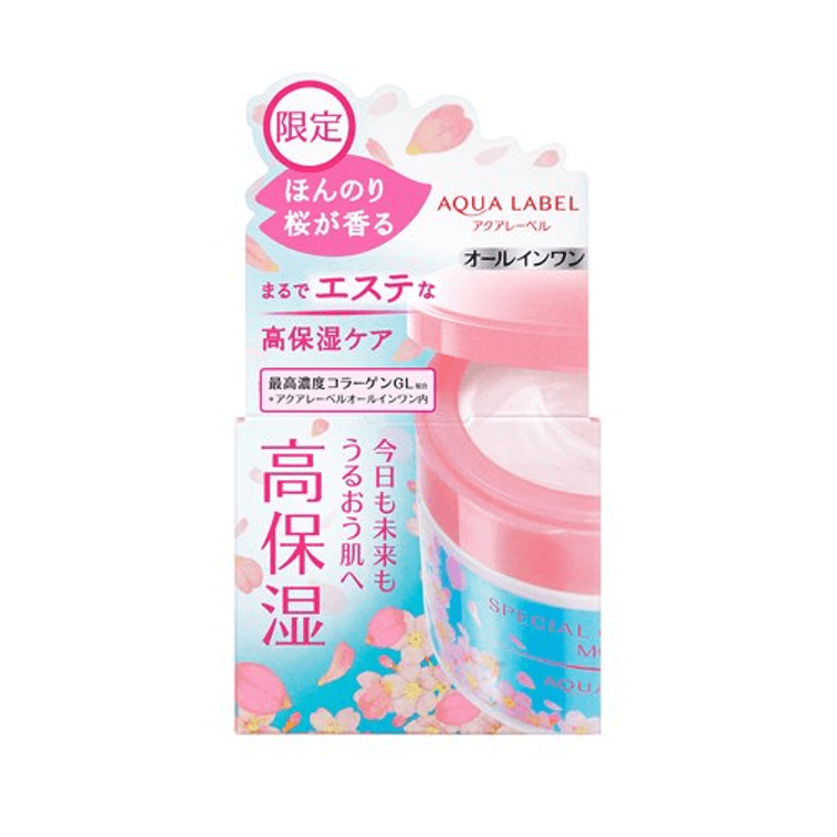 日本 SHISEIDO AQUALABEL 水之印 高彈性啫咖哩乳霜2021年櫻花限定版 90g 0