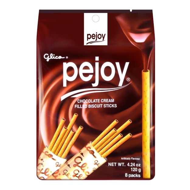 商品详情 日本glico格力高 pejoy百醇 巧克力味注心饼干棒 家庭装