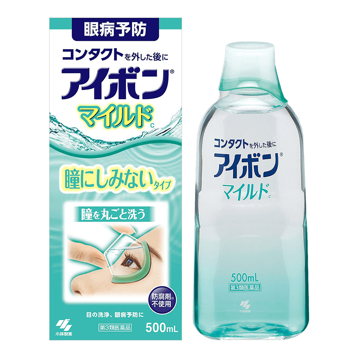 日本kobayashi小林制药洗眼液绿色清凉度0500ml清洁眼睛缓解眼疲劳