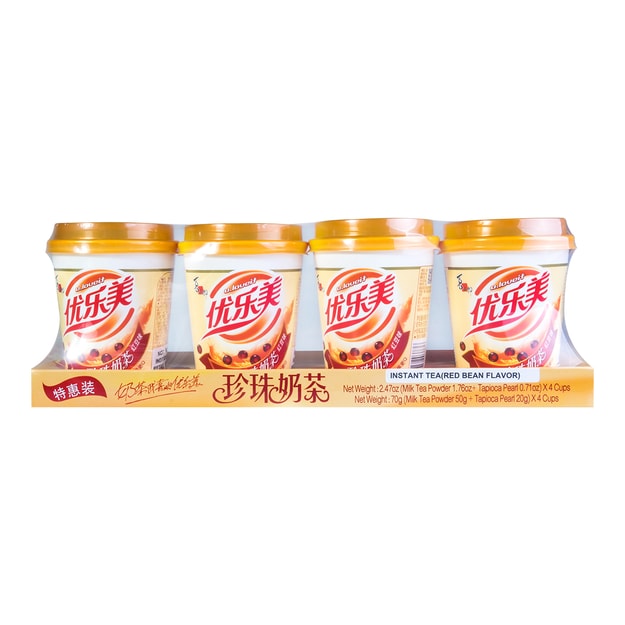 商品详情 喜之郎 优乐美珍珠奶茶 红豆味 70g*4连杯 image 0