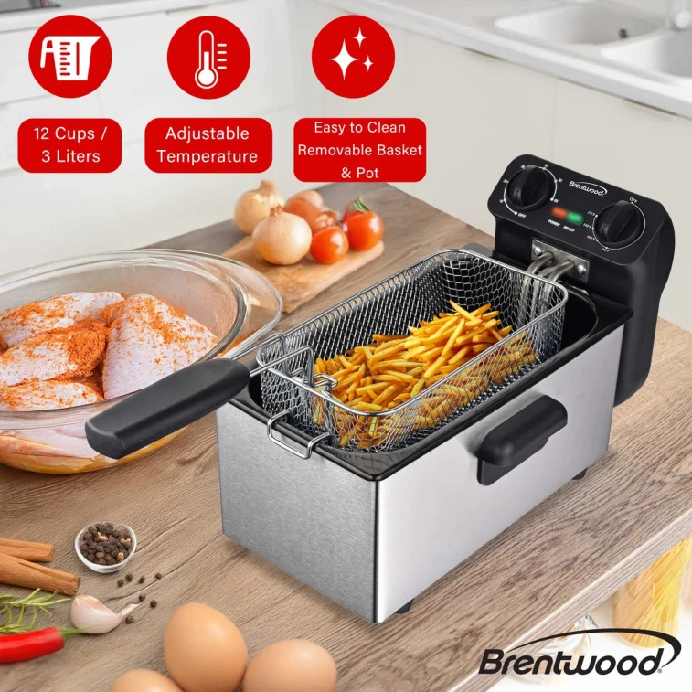 미국 BRENTWOOD 1500W 12컵 스테인리스 스틸 전기 튀김기 4