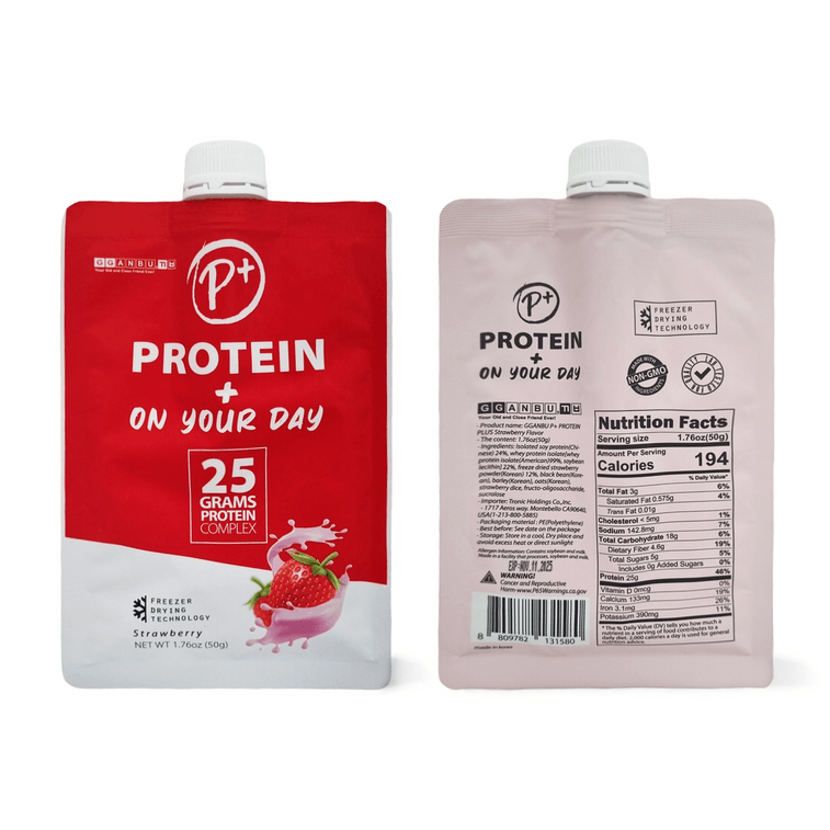 P+ Protein + On Your Day Whey Protein Shake Individual Pouch (Strawberry) 7 Count 3
