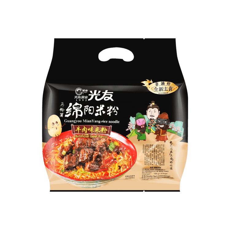 光友 非油炸 绵阳米粉 牛肉米粉 4包入 540g