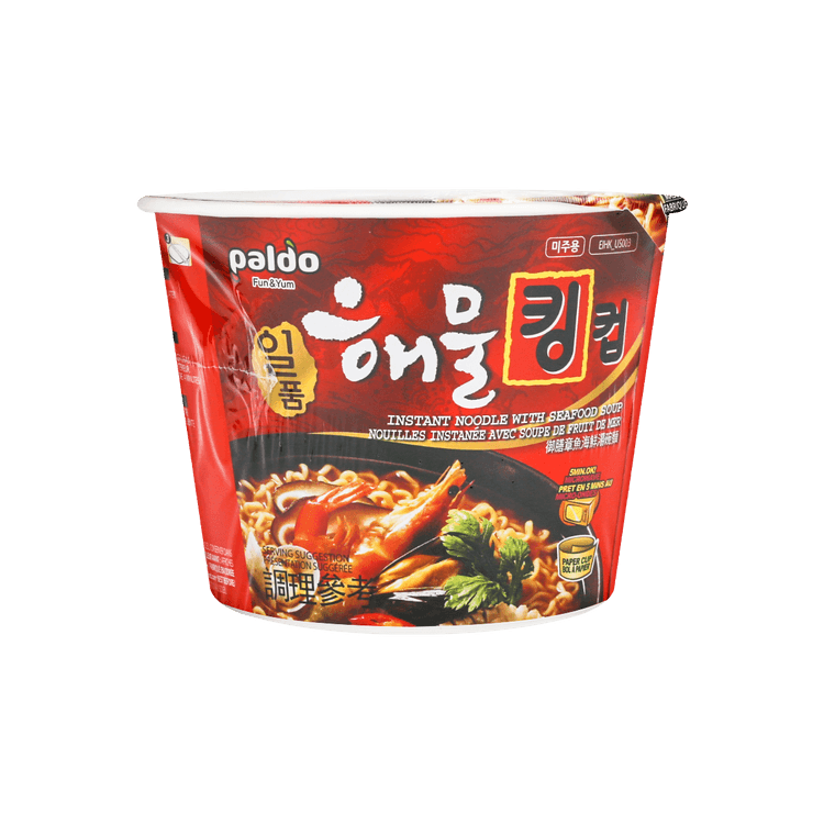 PALDO Instant Bowl Spice Noodles with Octopus Seafood Flavor 110g