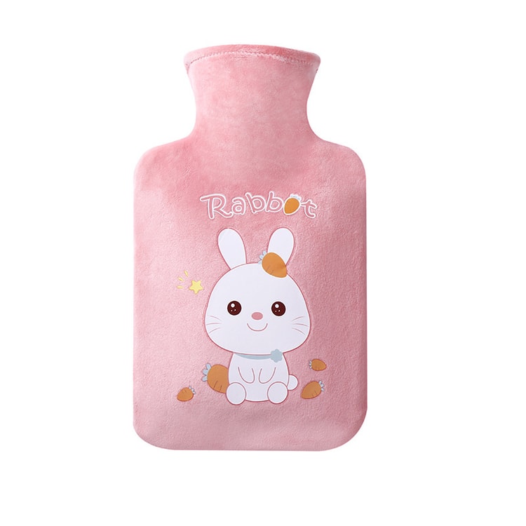 1pc Winter Pvc Hot Water Bag, Cartoon Plush Hot Water Bottle For Students,  Cute Warm Baby Water Bag