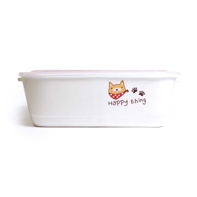 Microwavable Ceramic Bento Box With Seal Rectangular Shape With Dividers 