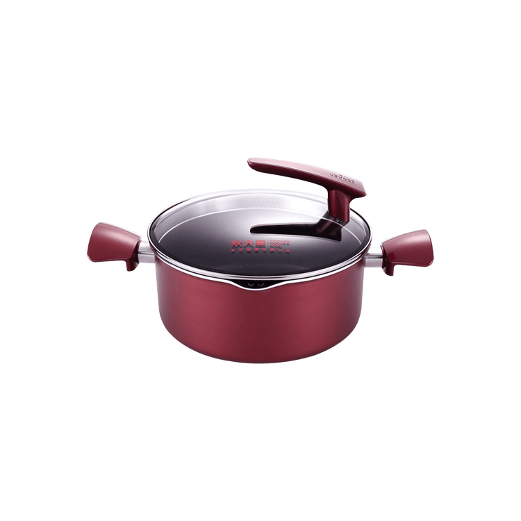 Dr.Hows BOSQUE Nonstick Stock Pot with Glass Lid Medium Saucepan with Two  Oakwood Handles 24cm 