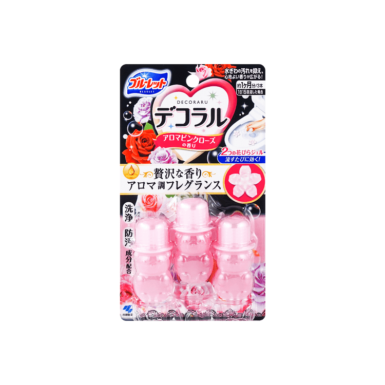 KOBAYASHI 【Value Pack】Bathroom Toilet Bowl Cleaner Deodorizer #Pink Rose  3pc*3 - Yamibuy.com
