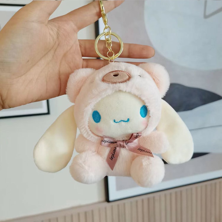 1piece cute rabbit fur keychain