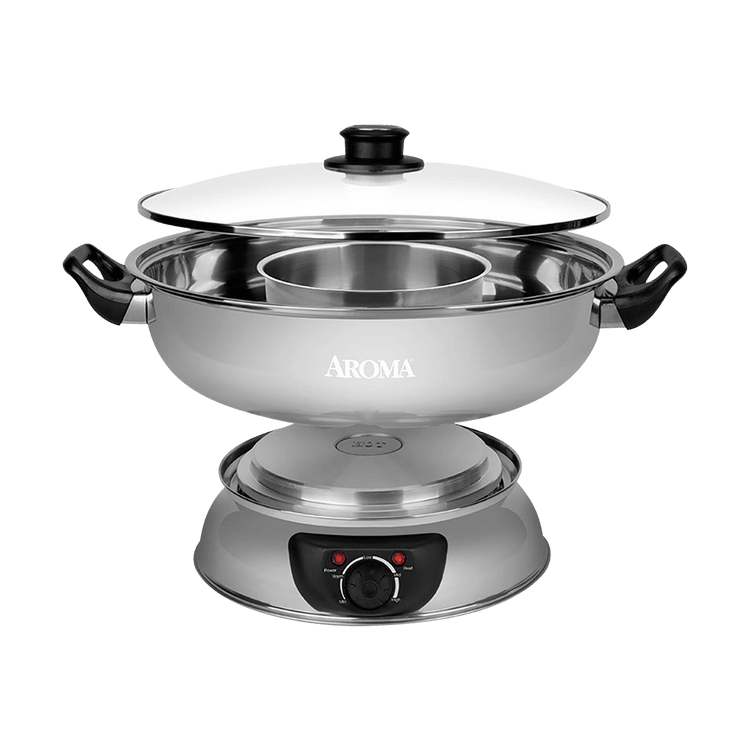 AROMA 3 in 1 Hot Pot With Grillet Plate ASP-137B 3QT #Black (2