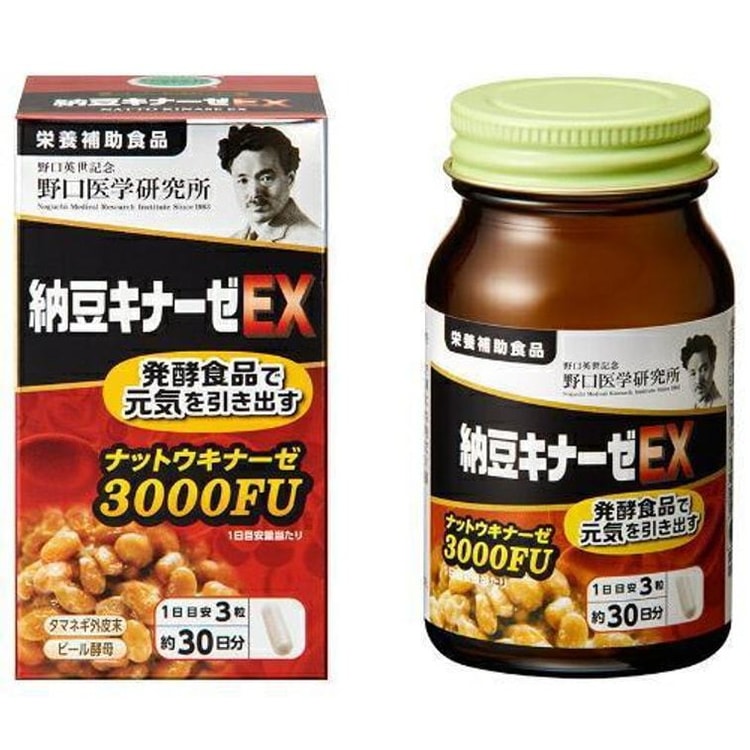 日本直邮】日本野口活性纳豆激酶纳豆精胶囊DX3000fu 90粒/瓶- 亚米