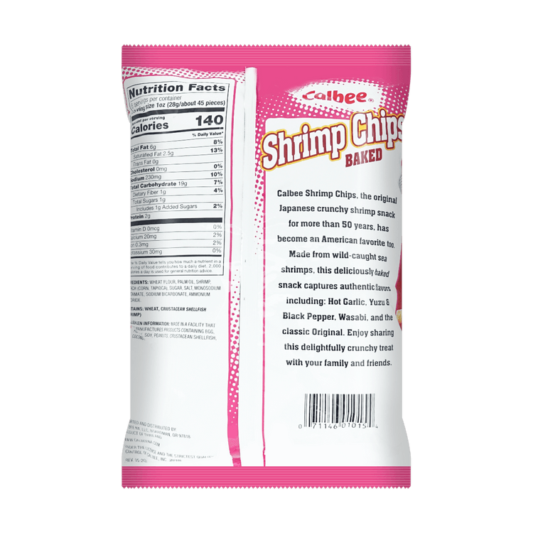 Calbee Shrimp Chips, Baked, Original, Value Pack - 8 oz