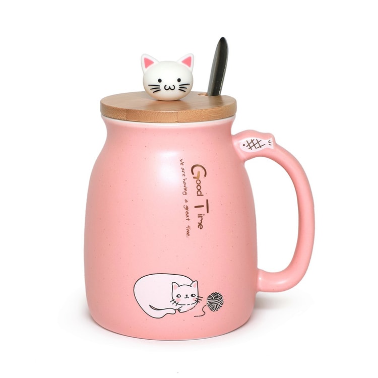 Cute Cat Ceramic Mugs With Spoons