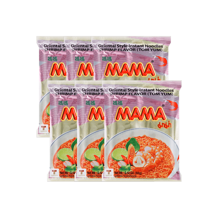Mama Tom Yum Shrimp Flavored Instant Noodle, 2.12 Ounce (30 Pack)