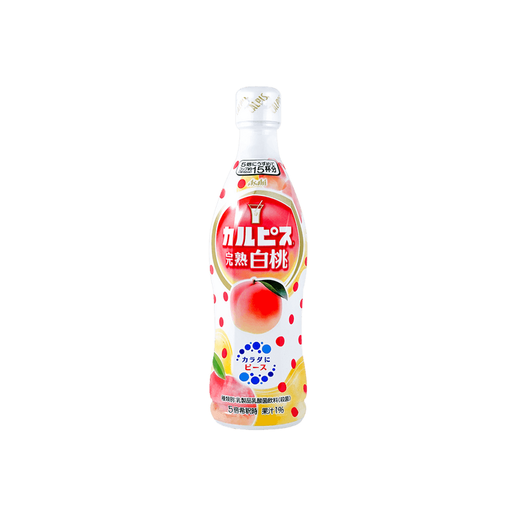 日本asahi朝日可尔必思乳酸菌浓缩饮料完熟白桃味470ml 5倍稀释饮用 亚米