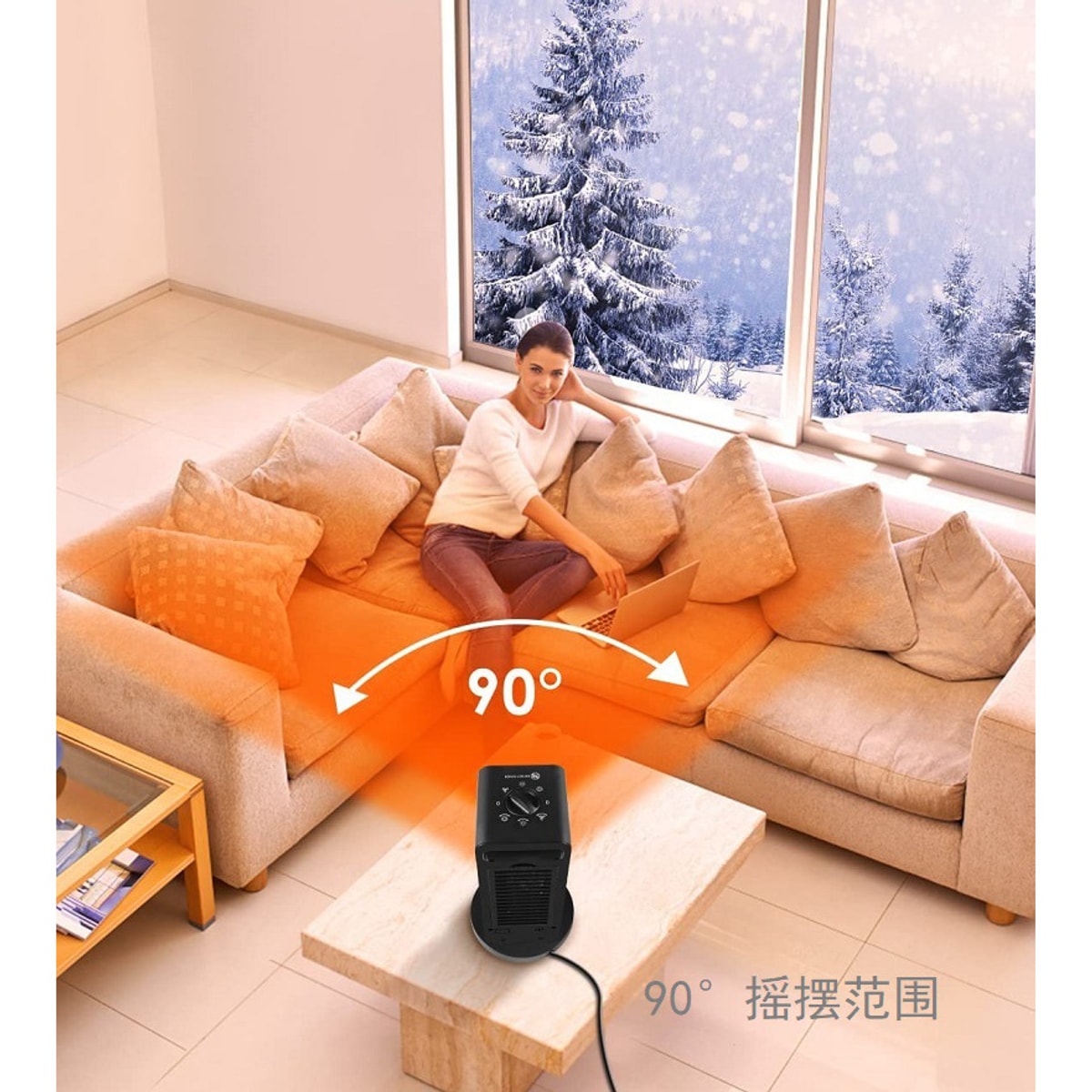 Product Detail - Winter Household Small Electric Heater Two Gears High And Low Swing Left and Right Adjustable Silver 1Piece - image3