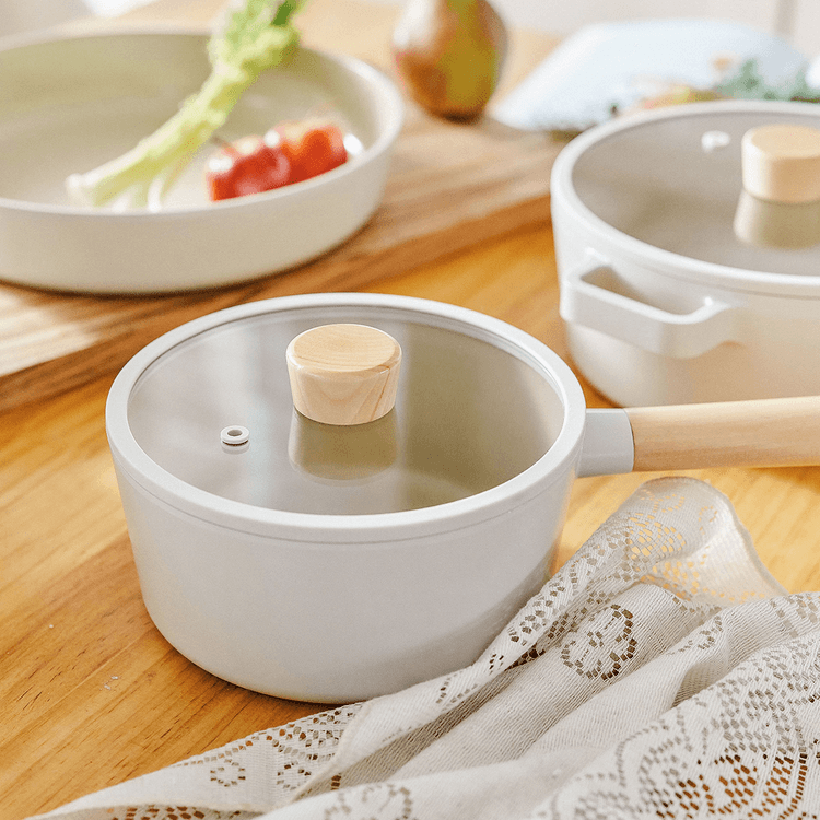 NEOFLAM RETRO SHERBET Ceramic Saucepan with Glass Lid 1.9qt 1.8L -  Yamibuy.com
