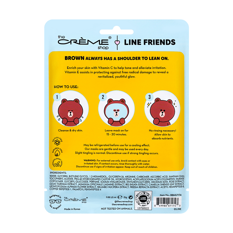 The Crème Shop LINE FRIENDS Be Happy, Skin! BROWN Printed Essence