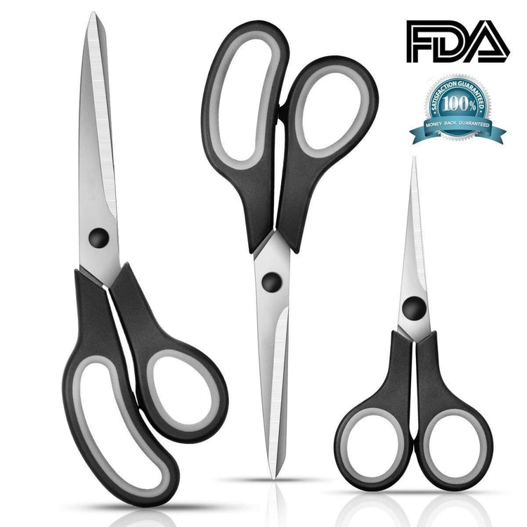 3 Pack Scissors Multi Purpose 3 Size Multipack Set Everyday Home Handy Tool