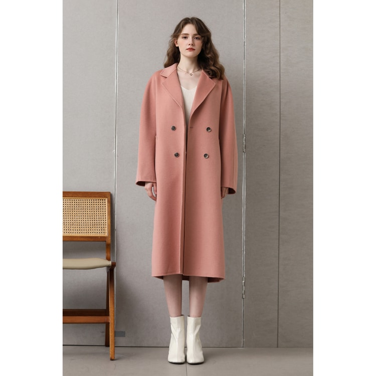 Denise Pink Cocoon Wool Coat M - Yamibuy.com