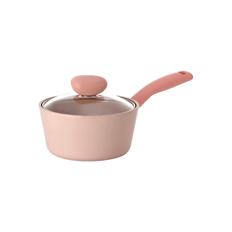 Neoflam RETRO 9-Piece Ceramic Cookware Set with Glass Lid, Pink