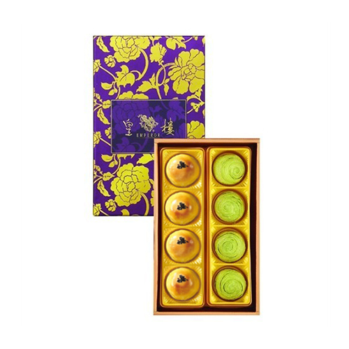 台湾isabelle伊莎贝尔 皇楼紫京之月 芝麻蛋黄酥 抹茶月饼 礼盒装 8枚