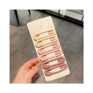 Cupid's Choice ヘアクリップ 6個セット: ピンクのミニマリストフロステッドボブクリップ、前髪用ヘアクリップ、サイドクリップ、後頭部用クリップ