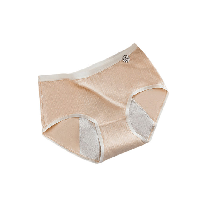 Physiological Underwear Mid Waist Menstrual Leak Proof Pants Light Coffee Color 2XL