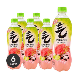 Sparkling Water, Pink Guava & Green Grape Flavor ,16.23 fl oz *6【6 Packs】【0 Sucrose 0 Fat 0 Calories】【Seasonal Limited】