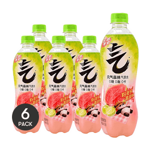 元气森林 粉芭乐青提味气泡水 480ml *6【6份超值装】【0白砂糖0脂0卡】【夏季限定风味】