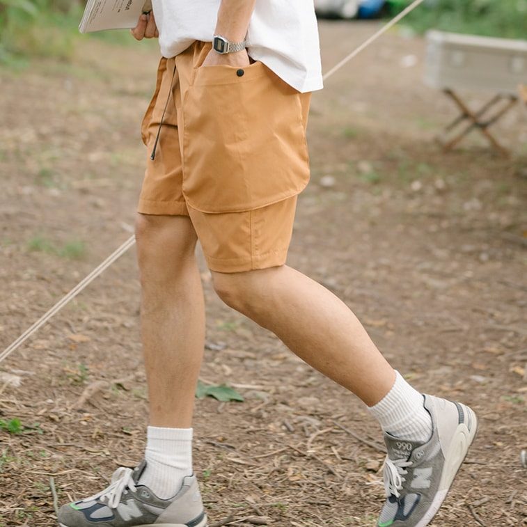 Functional Shorts Outdoor Casual Loose Men's XL Size Brick Red 5