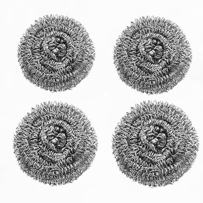Dish Washing Steel Wool Srubber Pads Pack Of 4