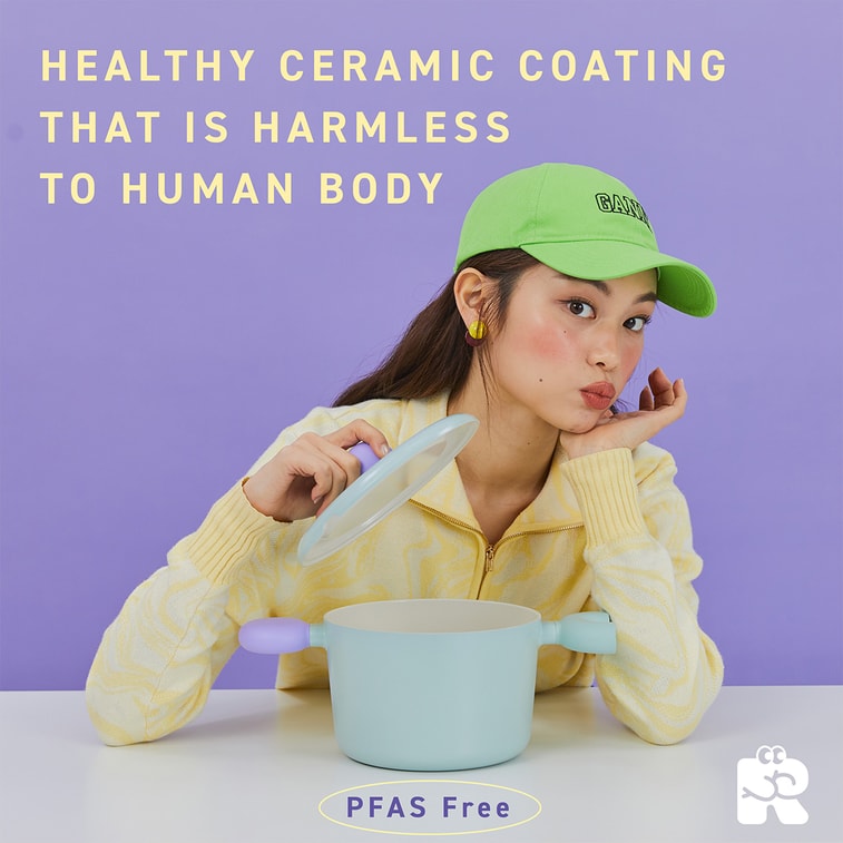 BETTER FINGER Cast Aluminum Casserole Pot Stockpot with Lid Blue 7" 5