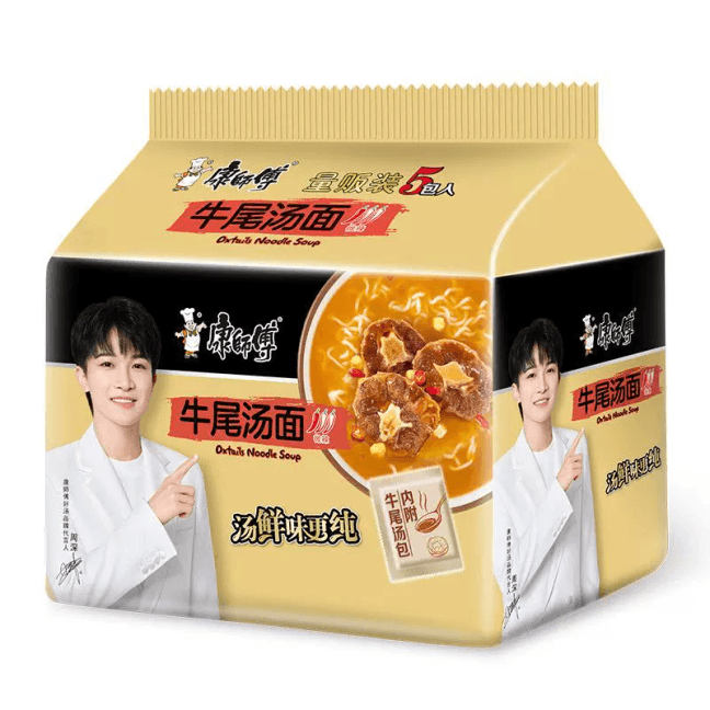 【中国直邮】康师傅方便面好汤面牛尾汤面泡面速食面110*5袋