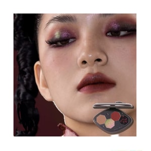 【中國直郵】 GIRLCULT 四色眼影盤4g 【高飽和哥德風】#52如火 紅黑撞色 粉紅紫金綠變色龍