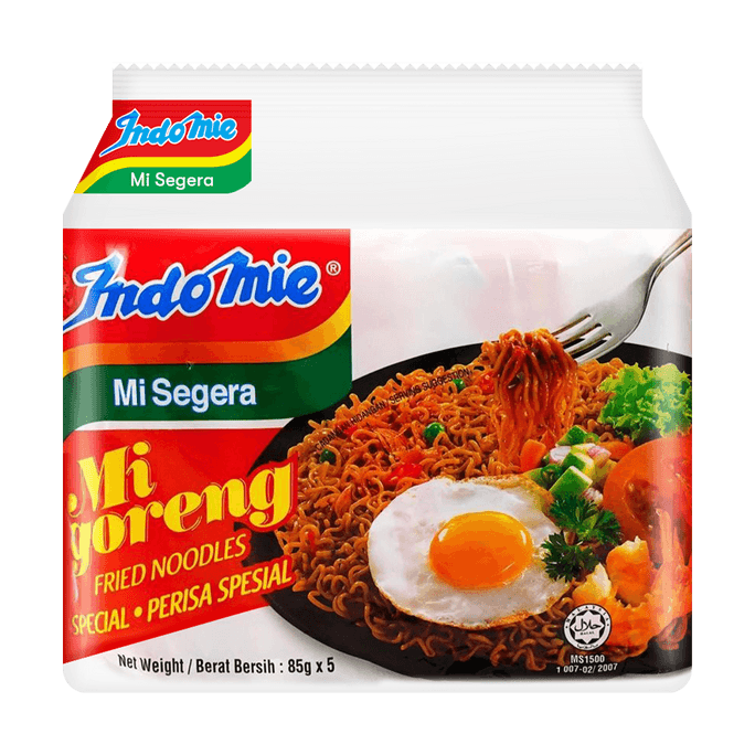 印尼INDOMIE营多 印尼炒面 捞面干拌面 方便面 辣味 85g*5包