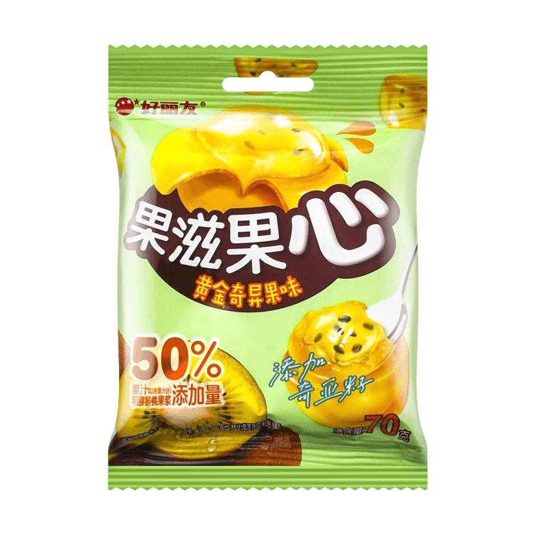 ORION.CN 6Packs ORION Fruit Jelly Gummy Candy Gold Kiwi &Grape