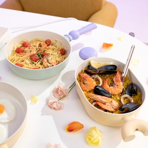 BETTER FINGER Cast Aluminum Wokpan Blue 9"