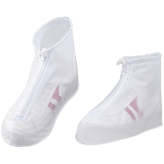 Minoshi Rain Shoe Covers Waterproof Anti-Slip for Adults – Thickened Wear-Resistant Silicone High Boots, Double-Layer High Waterproof, Portable Zipper Design,Essential for Outdoor Travel, L, 1 Pair