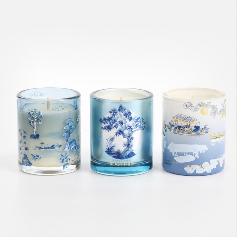 달콤한 계화 트리플 노트 문 선물 상자 행운 양초 세트, 말띠 해 선물 세트 7