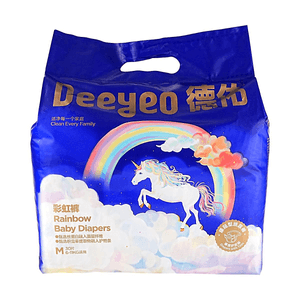 Rainbow Baby Diapers with Tabs, Size M, 30 Count, 6-11KG【Silk Protein Skin-Friendly Plant Extract Hip Care】