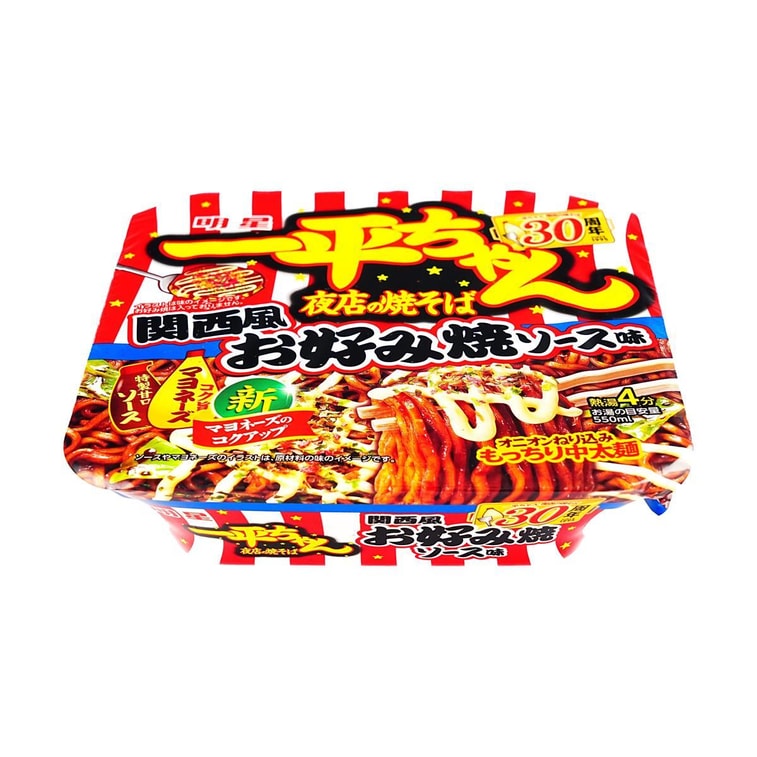 一平ちゃん夜店焼きそば、関西風お好み焼きソース味、4.3オンス 4