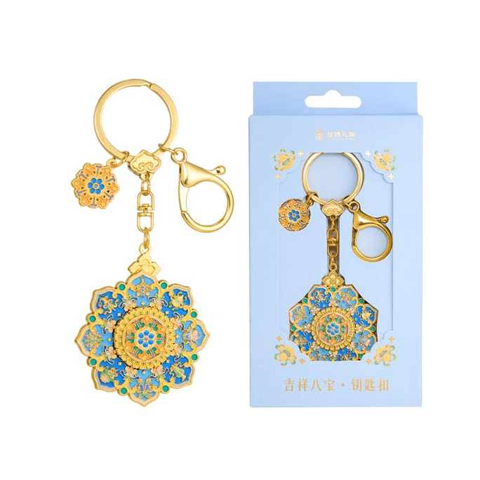 [중국 직송] 용왕복 행운 회전 열쇠고리 가방 펜던트, 길조 팔보, 5*5cm