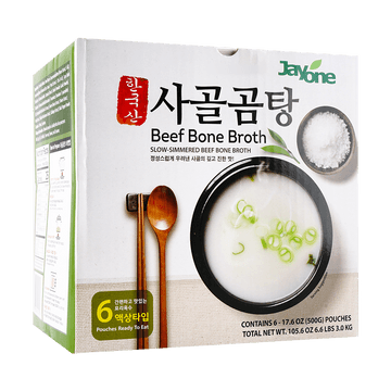 Korean Beef Bone Broth - Slow Simmered Beef Soup , 17.6 oz * 6 Pack 【Microwave Instant Soup】